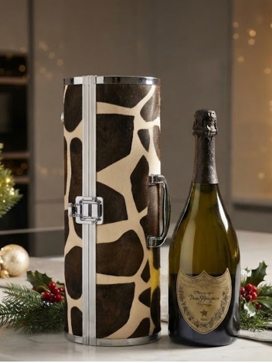 Other - Wine Cylinder Giraffe Print Carrying Case